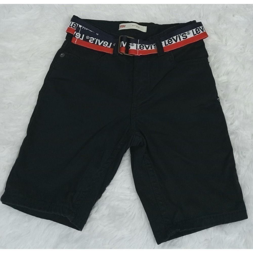 Levi's Black 510 Slim Shorts with Belt Boys Size 6